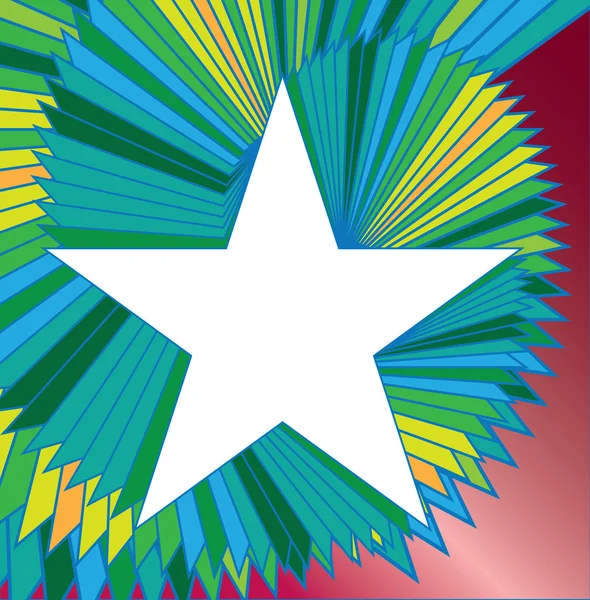 Illustration of colorful star with blank text space — Stock Photo, Image