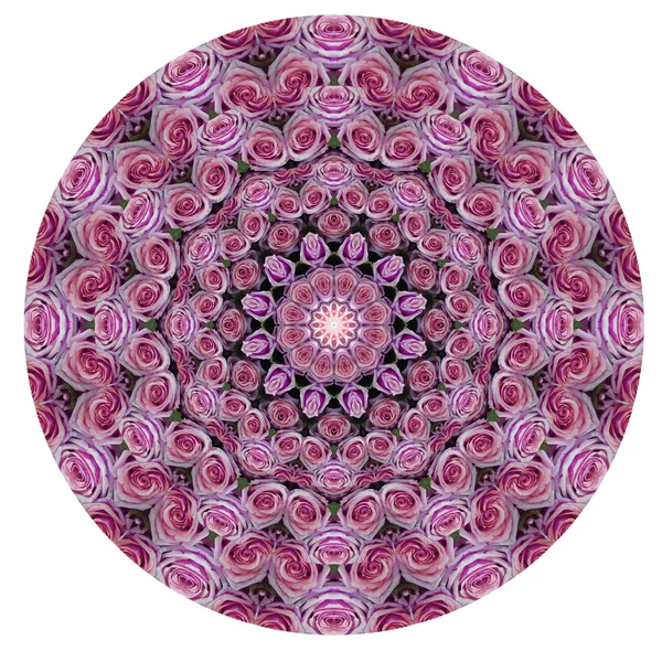 Růže kaleidoskop vzorek pozadí — Stock fotografie