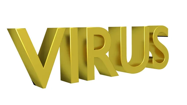 Virus Letras Oro —  Fotos de Stock