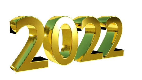 2022 Ouro Letras Ano Novo — Fotografia de Stock