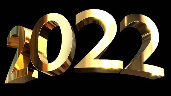 2022 Oro Lettering Capodanno Fotografia Stock