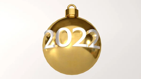2022 Bauble Gold Lettering Immagini Stock Royalty Free