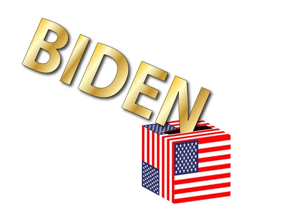 Biden President Gold Lettering Vote Box — Stock Photo, Image