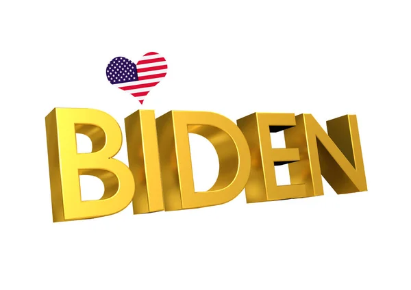 Biden New President Gold Lettering Usa Flag — Stock Photo, Image