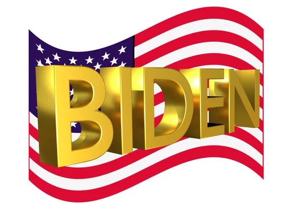 Biden New President Gold Lettering Usa Flag — Stock Photo, Image