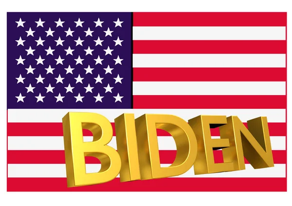 Biden New President Gold Lettering Usa Flag — Stock Photo, Image