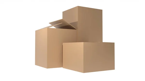 Brown Blank Cardboard Boxes — Stock Photo, Image