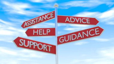 Yardım ve Destek tavsiyesi işareti