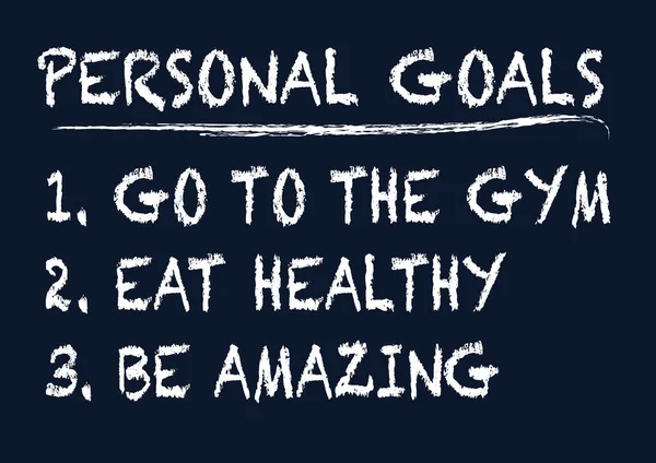 Blackboard showing personal goals