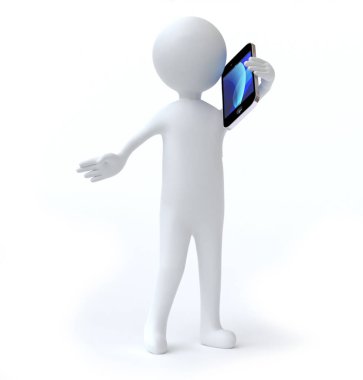 Cep telefonuyla konuşan adam.