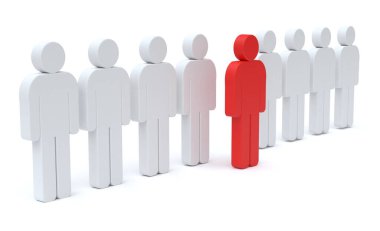 Grup 3 boyutlu konseptte özel kişi