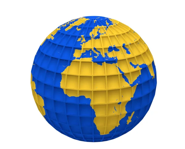 Rendering Globo Stilizzato Della Terra — Foto Stock