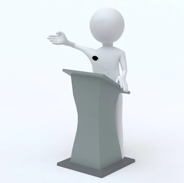 Liten Person Som Pratar Från Lectern — Stockfoto