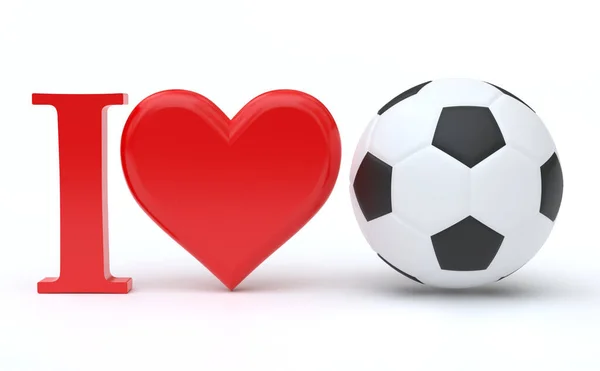 Encanta Forma Del Corazón Fútbol — Foto de Stock