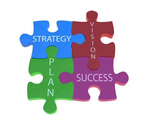 Стратегический план успеха Концепция 3D головоломки
