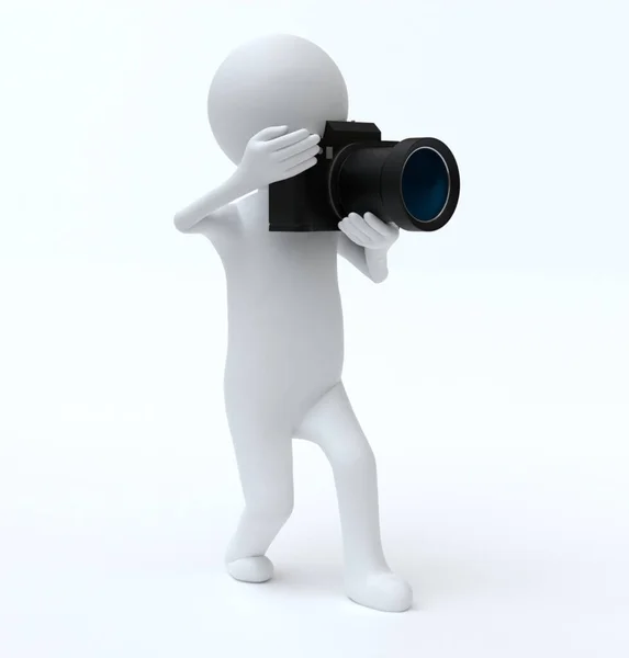 小型カメラマン3Dコンセプト — ストック写真