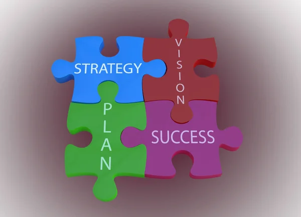 Стратегический План Успеха Концепция Головоломки — стоковое фото