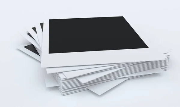 Polaroid Negro Sobre Fondo Blanco —  Fotos de Stock