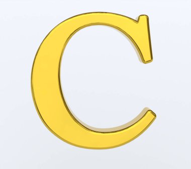 C Altın 3D büyük harf