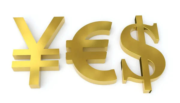 Yen Euro Dólar Símbolo — Foto de Stock