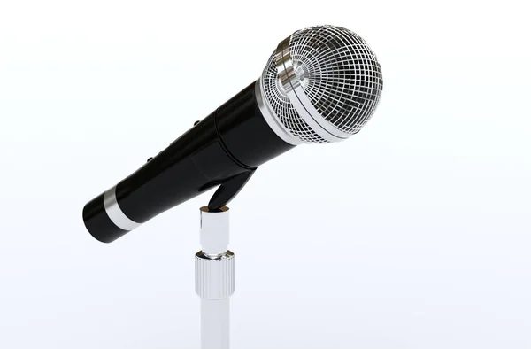 Mikrofon Bílém Pozadí — Stock fotografie