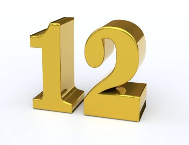 12 numara 3 boyutlu altın.
