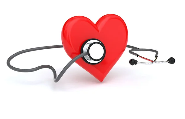 Red Heart Stethoscope — Stock Photo, Image