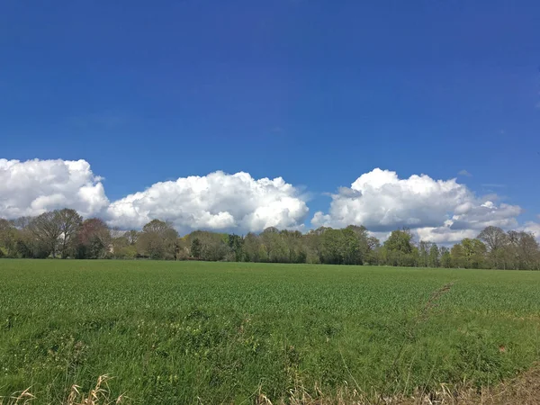 Blue sky clouds and countryside