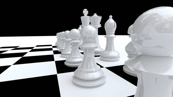 Šachovnice Kousky Dispozice — Stock fotografie