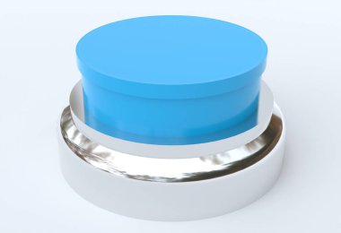 Krom kaplamalı mavi düğme