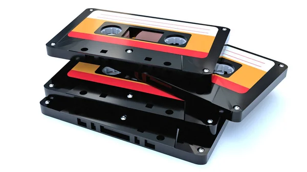 Audio Kassette Weißer Hintergrund — Stockfoto