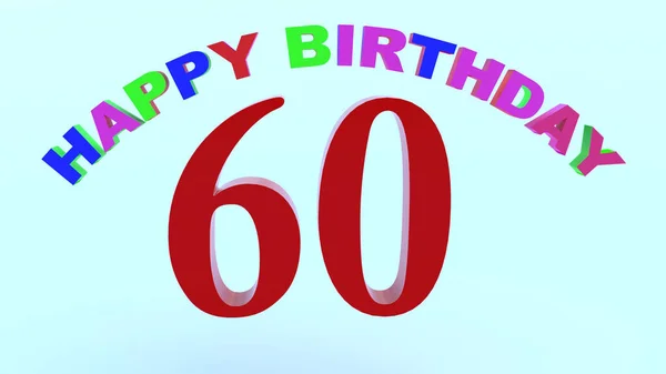Happy Birthday 60Th Lettering — Stock Photo, Image