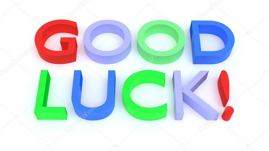 Good Luck 3D message Lettering