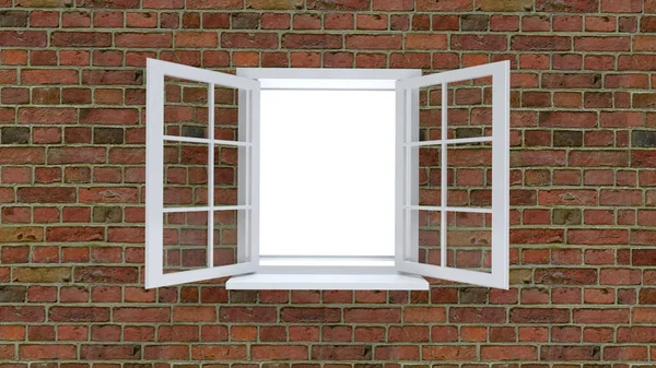 Ventana Abierta Con Vista Blanco Para Usuario — Foto de Stock