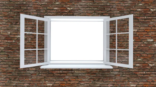 Fenster Mit Leerer Ansicht Für Benutzer Öffnen — Stockfoto
