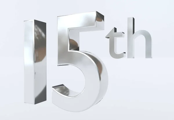 15Th Silver Lettering — Stock Photo, Image