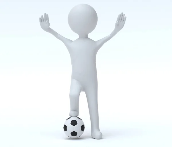 Personne Avec Ballon Football — Photo