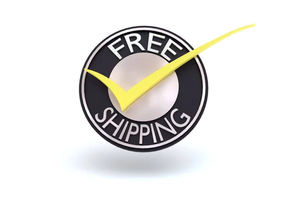 Free Shipping Logo White — Stock Photo, Image