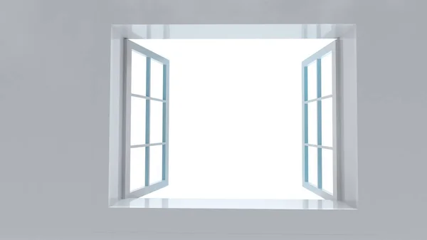 Open Window Blank View — 图库照片