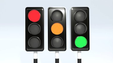 Kırmızı Kehribar Yeşil 'de trafik ışıkları