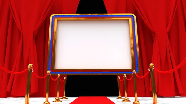 Cinema Blank Screen Red Carpet — Stock Photo, Image