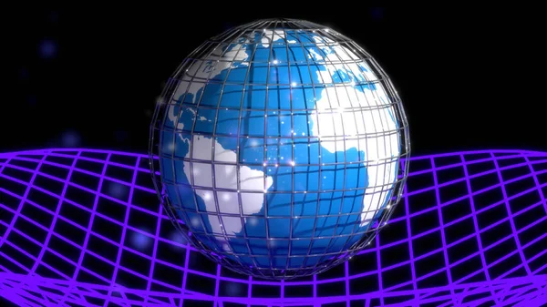 globe with international grid network