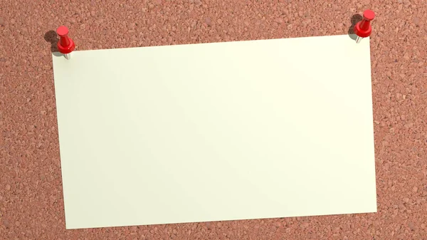 Nota Branco Fixada Corkboard Sua Mensagem — Fotografia de Stock