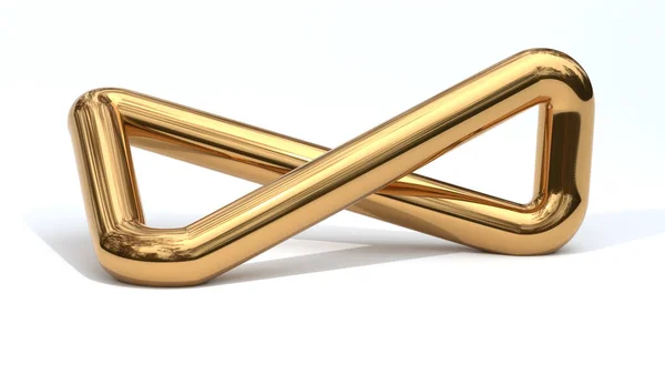 黄金の金属の無限大のシンボル — ストック写真