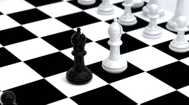 Satranç satranç tahtası üzerinde ayarla