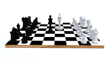 Satranç satranç tahtası üzerinde ayarla