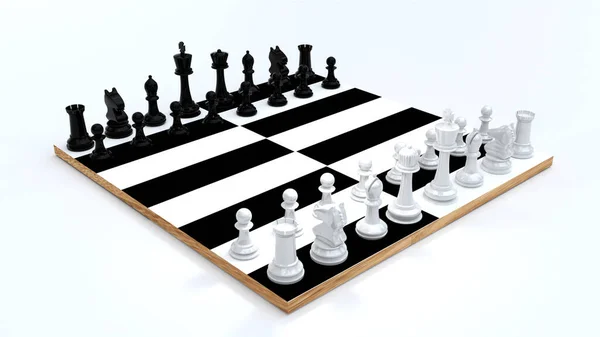 国际象棋棋盘上设置 — 图库照片