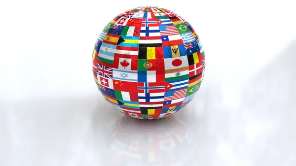 Globe World Flags — Stock Photo, Image