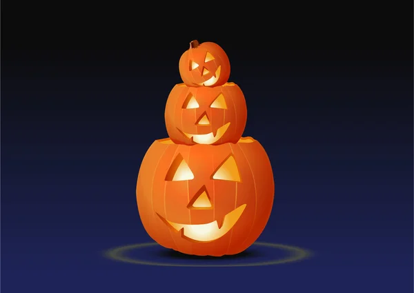 Pumpkin heads on dark background — Stock Photo, Image