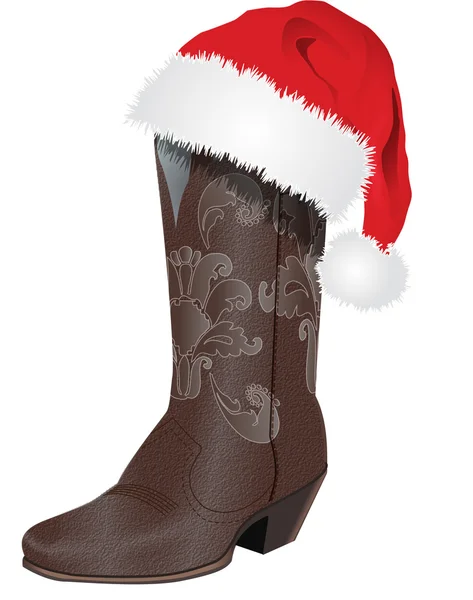 Santa och Boot — Stockfoto
